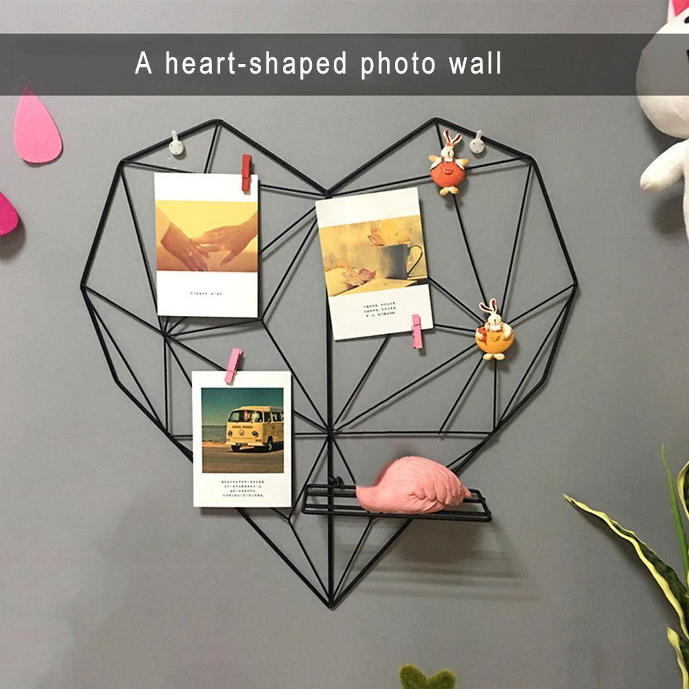 Heart Shaped Photo Wall - Nordic Side - clip, heart, holder, panel