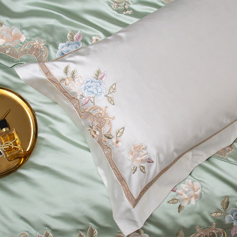 Esana Green Embroidery Egyptian Cotton Bedding Set