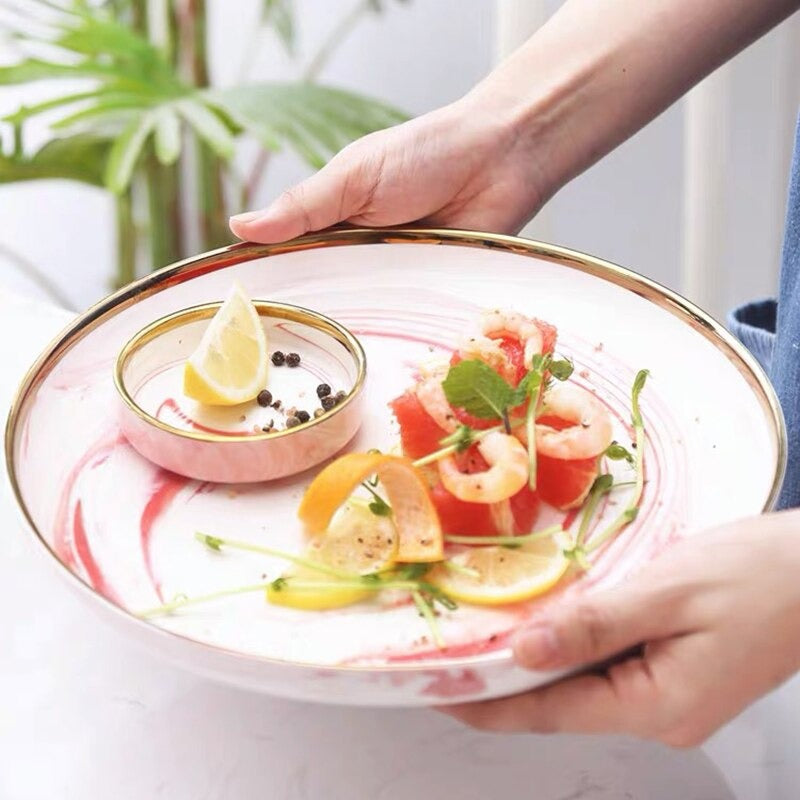 Catalina Pink Marble Luxury Dinnerware Set