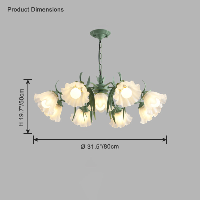 WOMO Tole Flower Glass Chandelier-WM2307