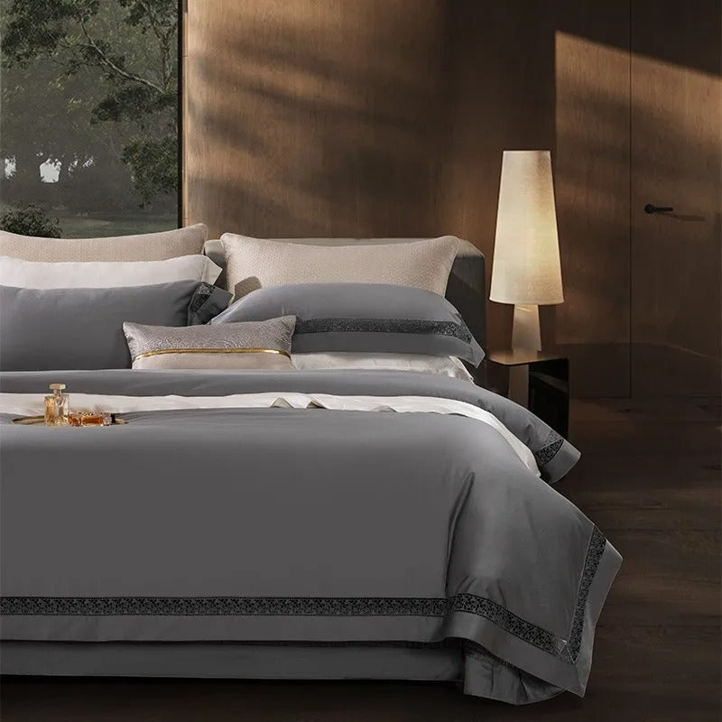 Elysium Grey Egyptian Cotton Bedding Set