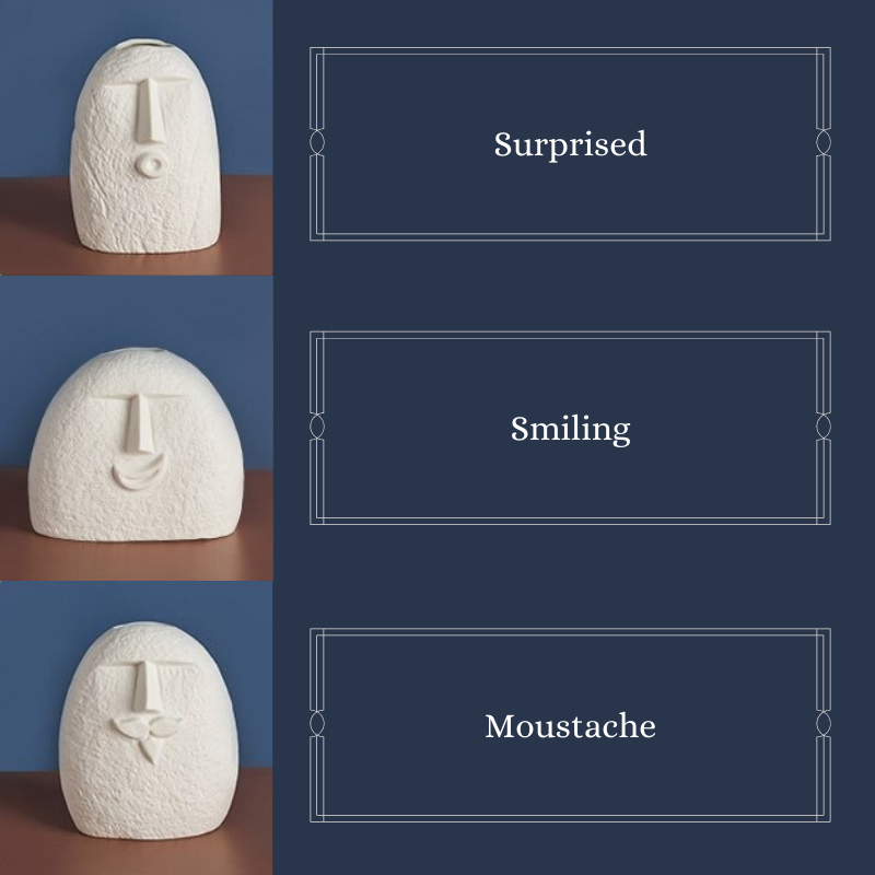 HomeQuill‚Ñ¢ Nordic Face Ceramic Vases - Nordic Side - 