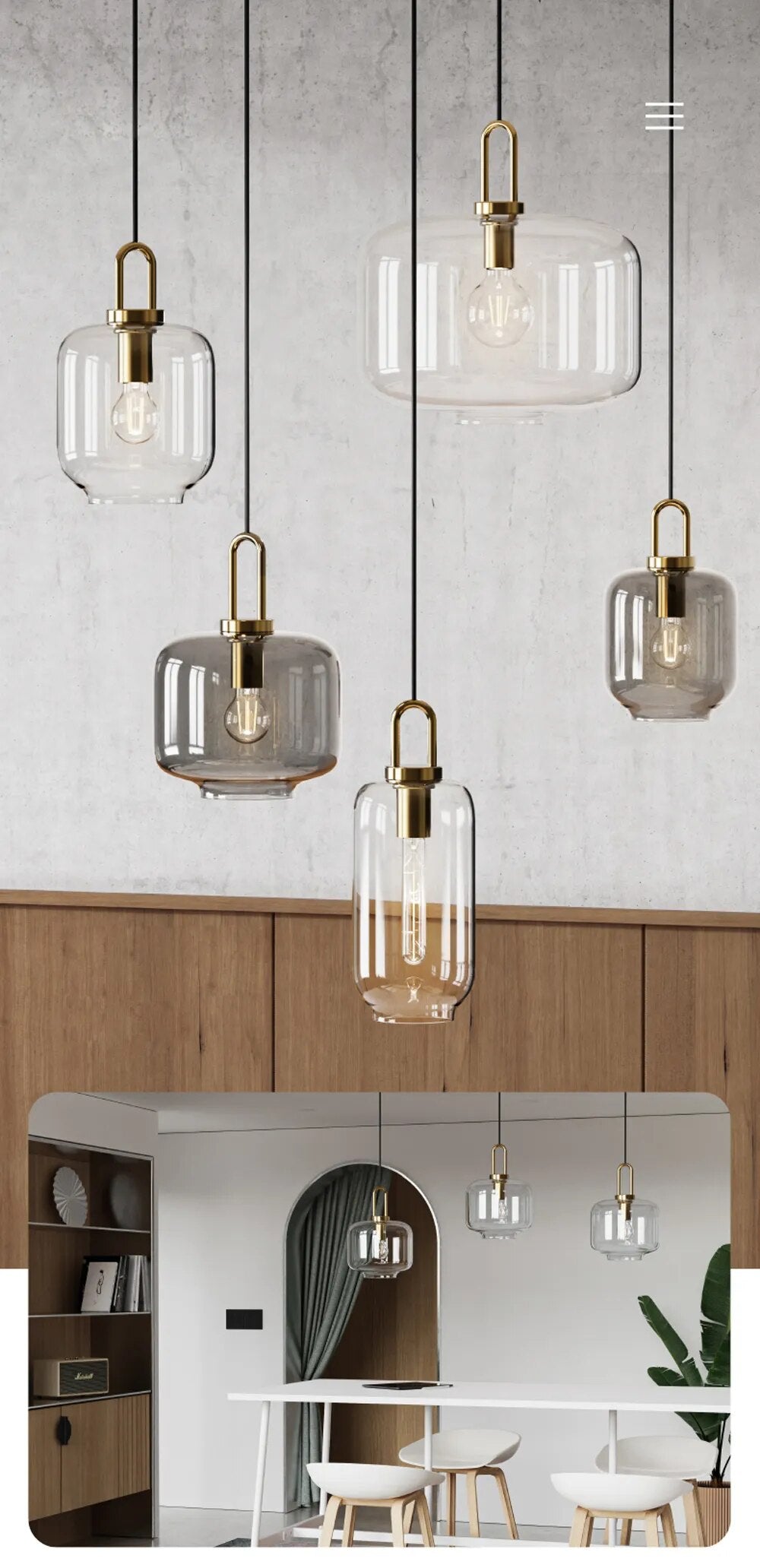 Modern Glass Pendant Lamp Light