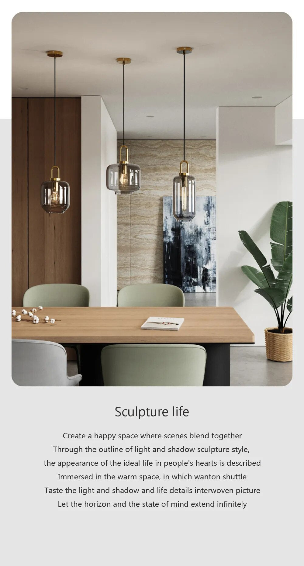 Modern Glass Pendant Lamp Light