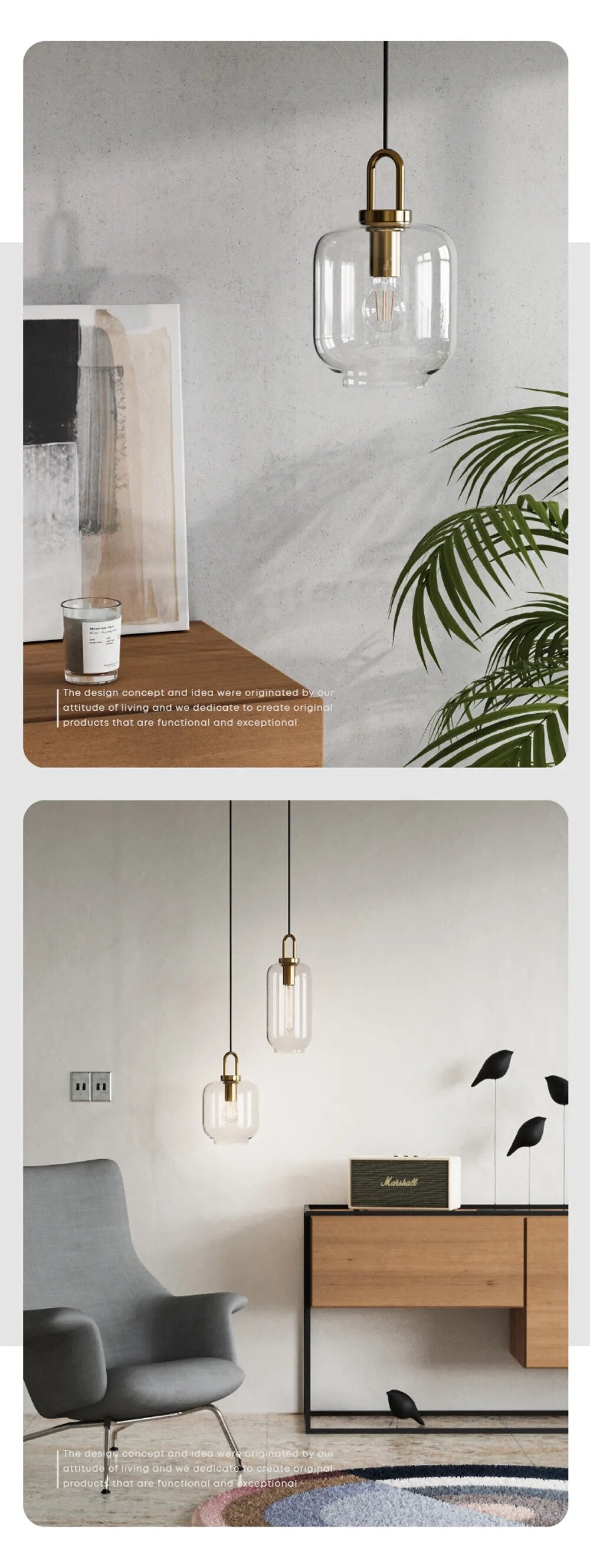 Modern Glass Pendant Lamp Light
