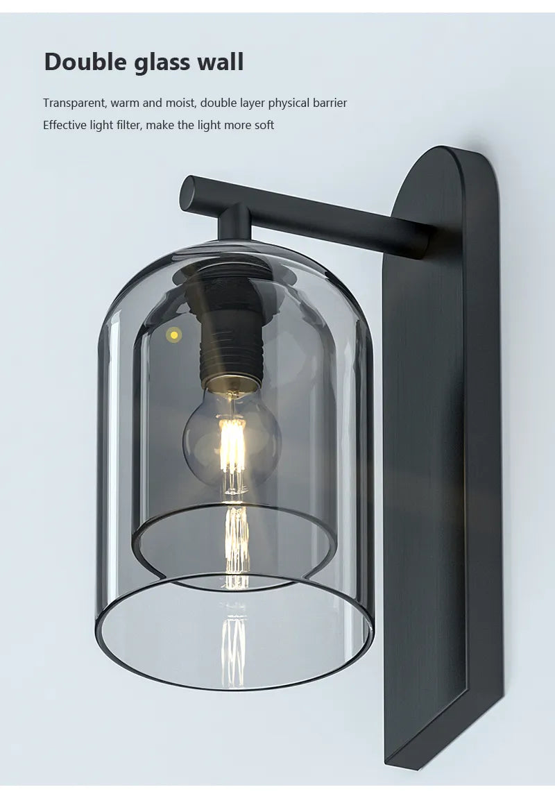 Scandinavian Postmodern Double Glass Wall Lamps