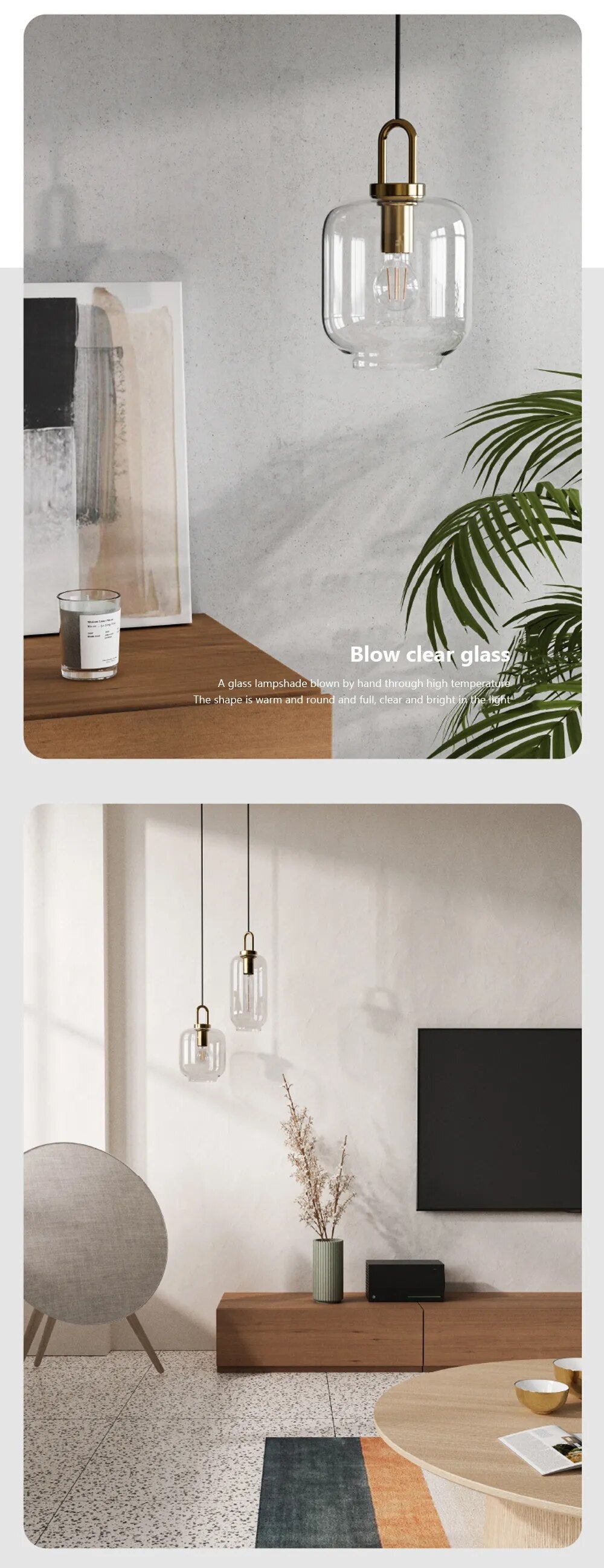 Modern Glass Pendant Lamp Light