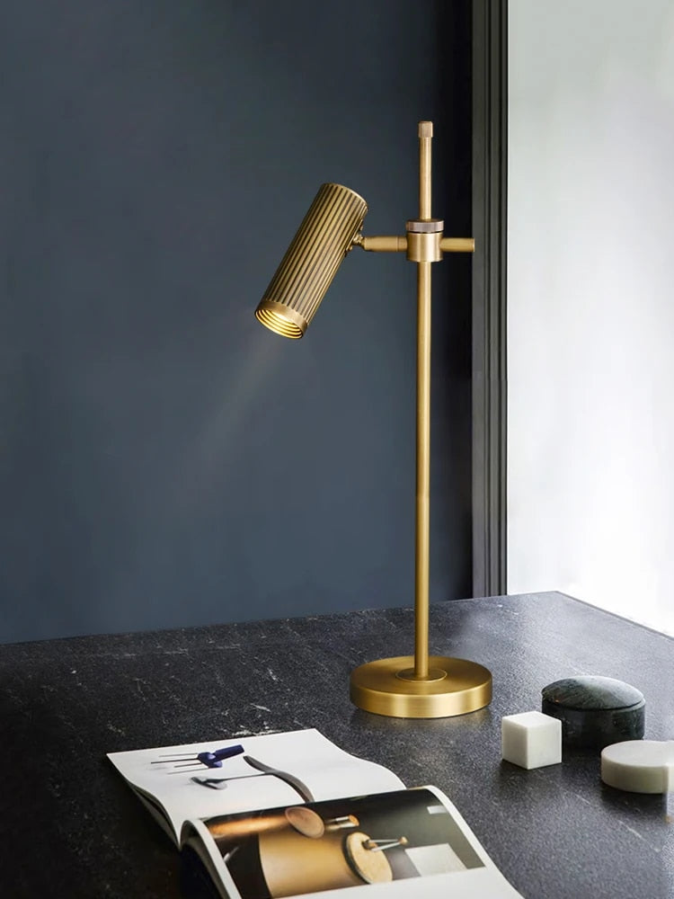 MH - All Copper Minimalist Vintage LED Table Lamp