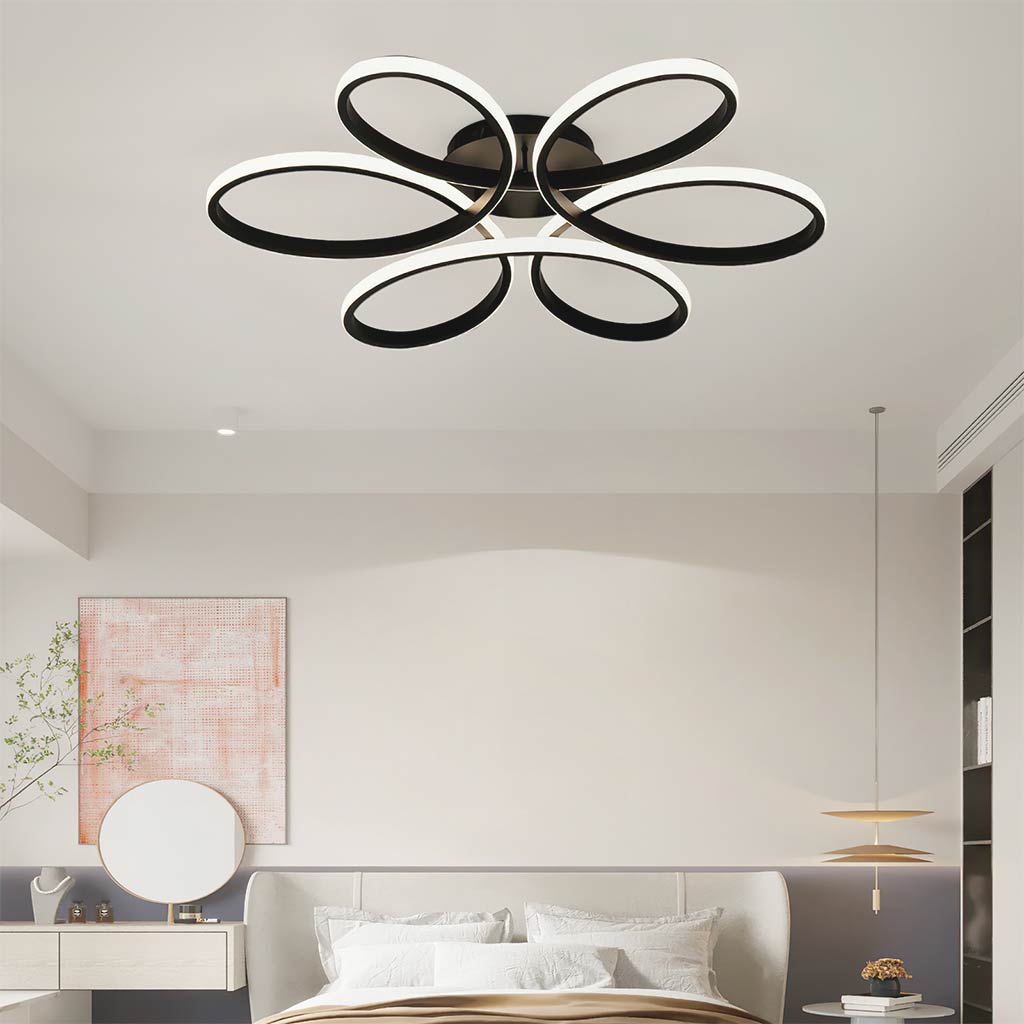 Ceiling Light Chandelier Geometric Semi Flush Mount, Aluminum