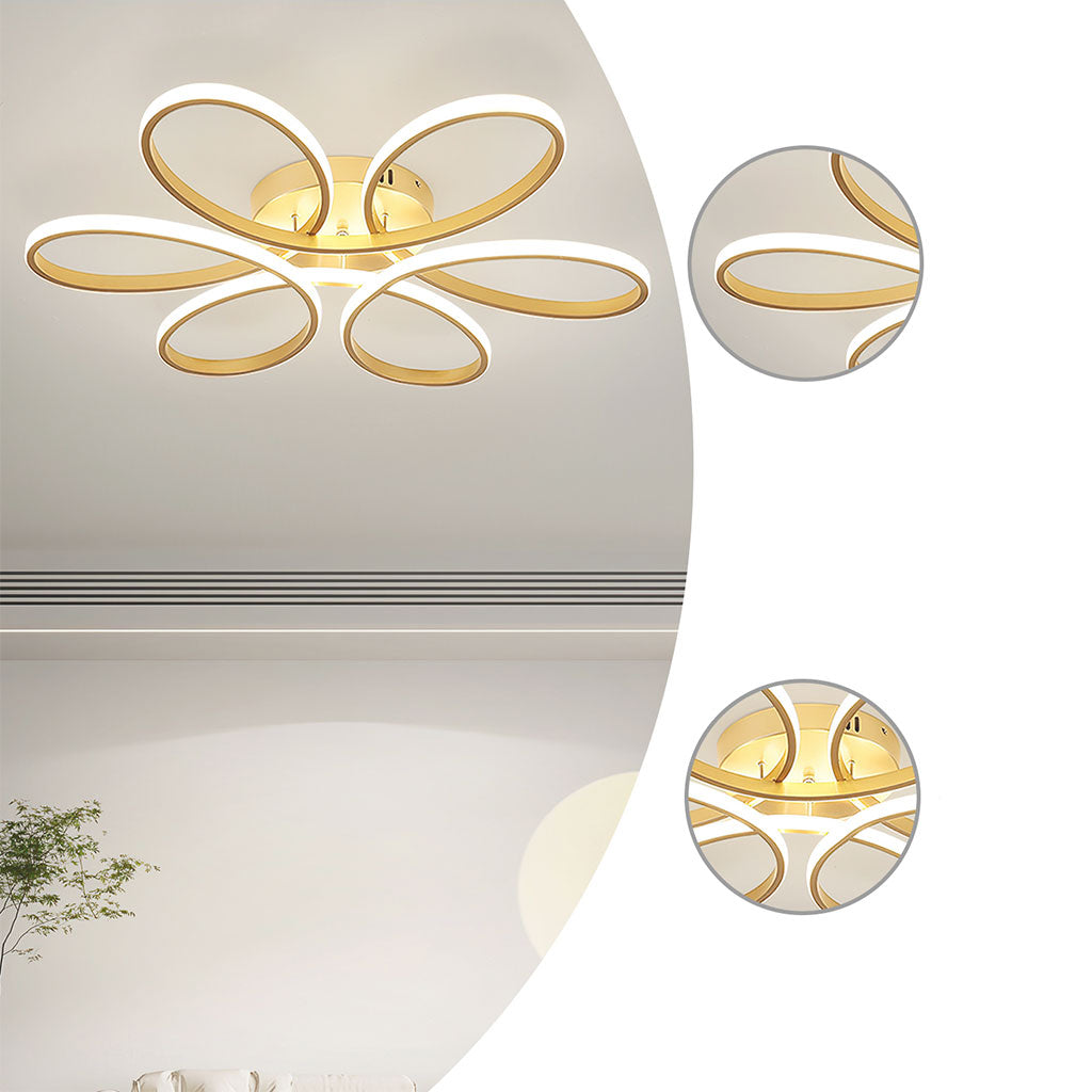 Ceiling Light Chandelier Geometric Semi Flush Mount, Aluminum