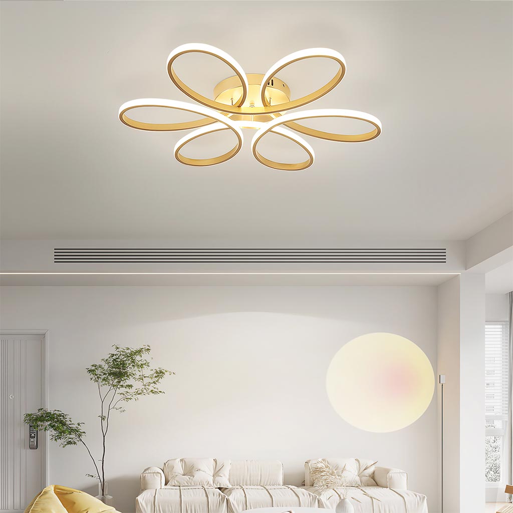 Ceiling Light Chandelier Geometric Semi Flush Mount, Aluminum