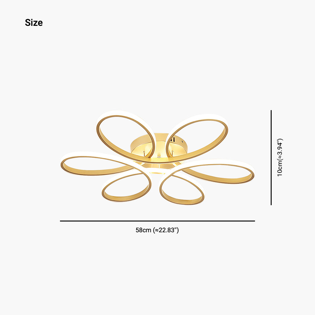 Ceiling Light Chandelier Geometric Semi Flush Mount, Aluminum