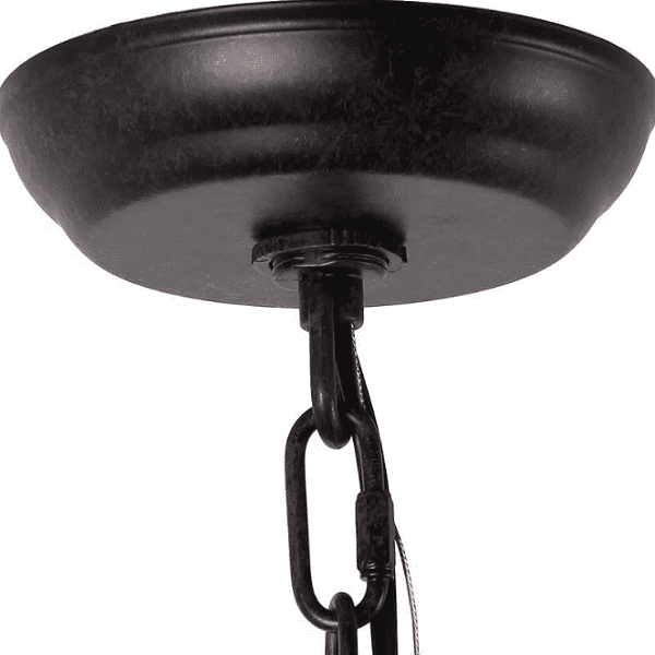 Ganeed - Round Wooden Chandelier Metal Pendant Five Lights Decorative