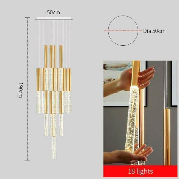 Annette - Linear Copper and Crystal Strand Chandelier