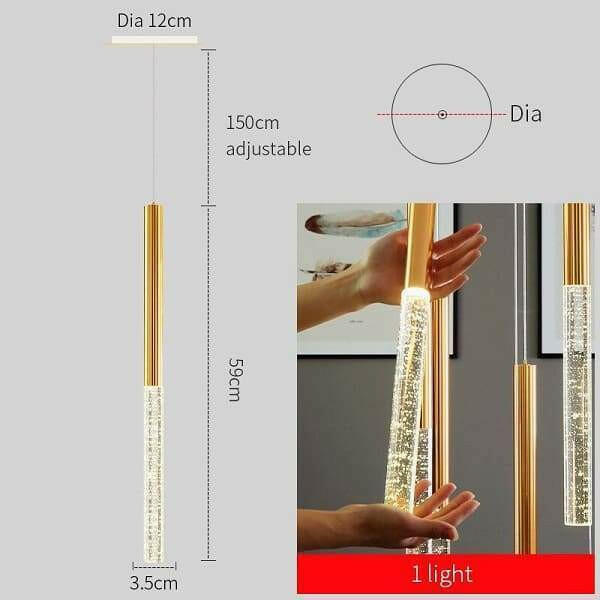 Annette - Linear Copper and Crystal Strand Chandelier