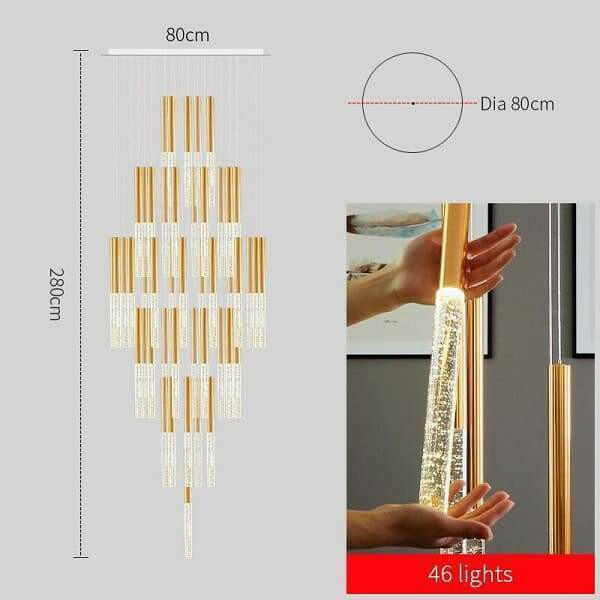 Annette - Linear Copper and Crystal Strand Chandelier