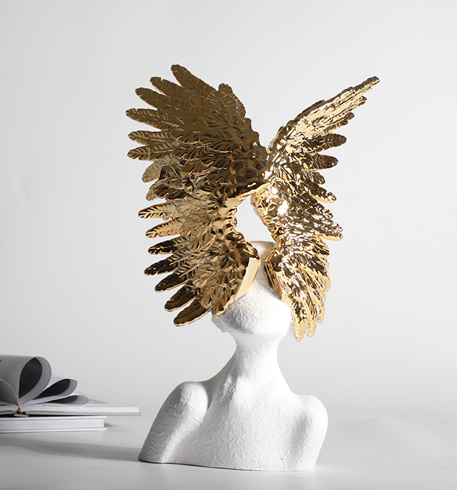 The Angel With A Golden Crown - White & Gold