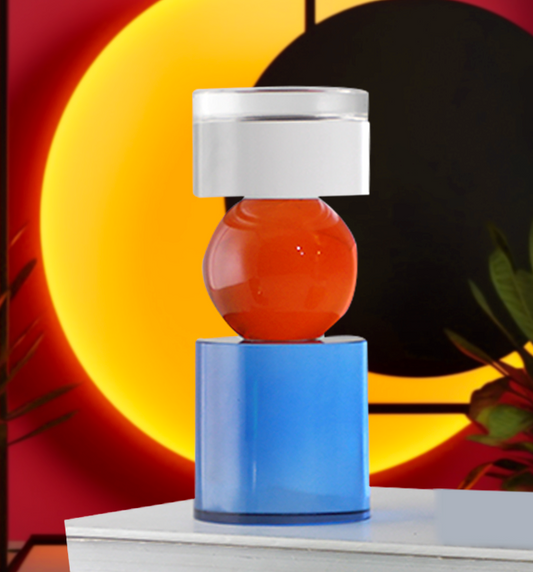 The McKenna Crystal Candle Holder - Large, Red