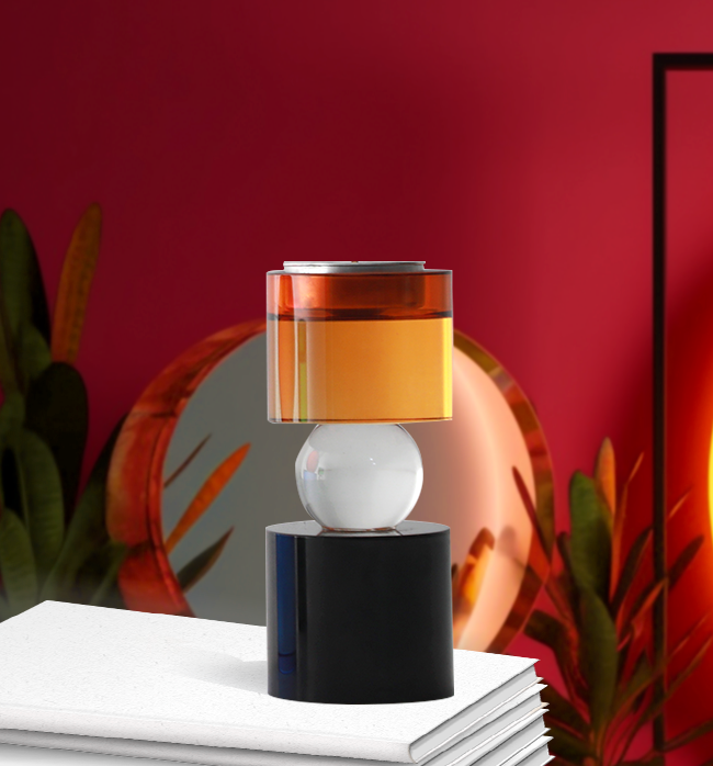 The McKenna Crystal Candle Holder Medium - Yellow