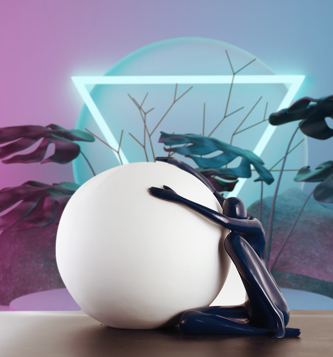 Apollo And The Earth - White & Blue