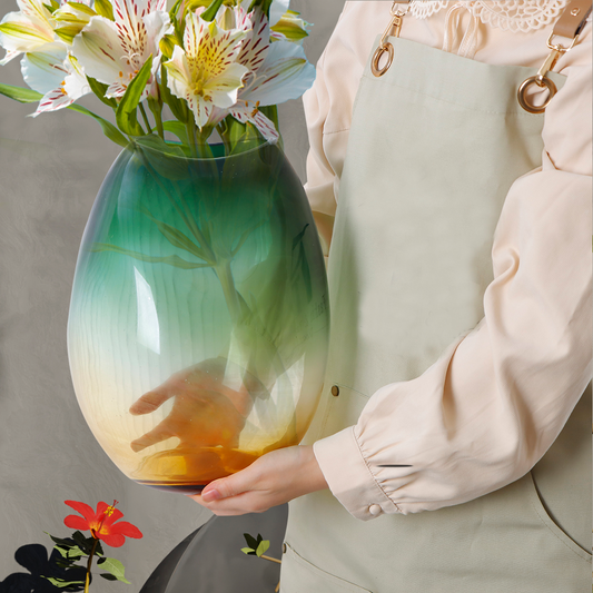 The Guiliana Collection Vase - Large, Green & Gold