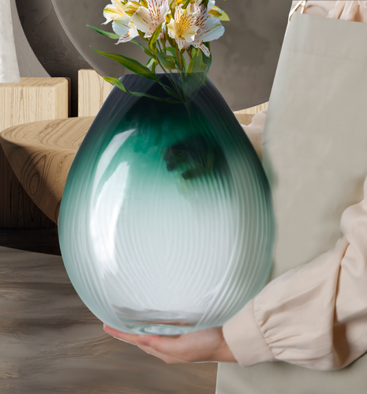 The Ida Collection Vase - Small, Green & White