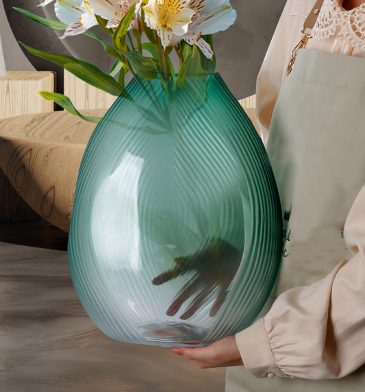The Ida Collection Vase - Large, Green & White
