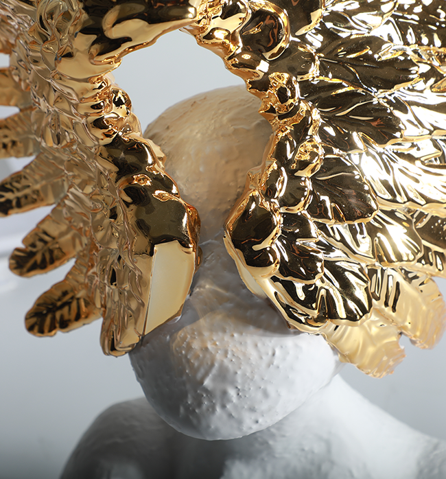 The Angel With A Golden Crown - White & Gold