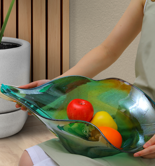 The Marguerite Fruit Platter - Large, Greenish Blue