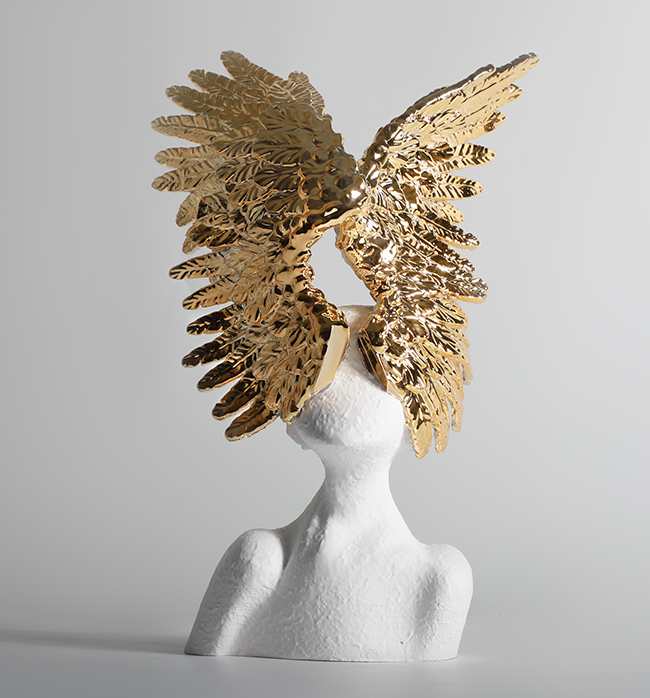 The Angel With A Golden Crown - White & Gold