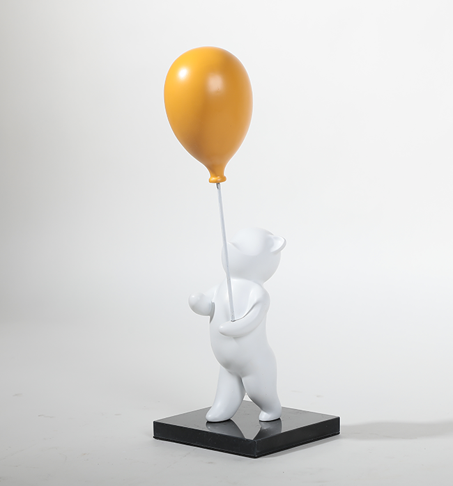 Bear With Balloon - White & Orange