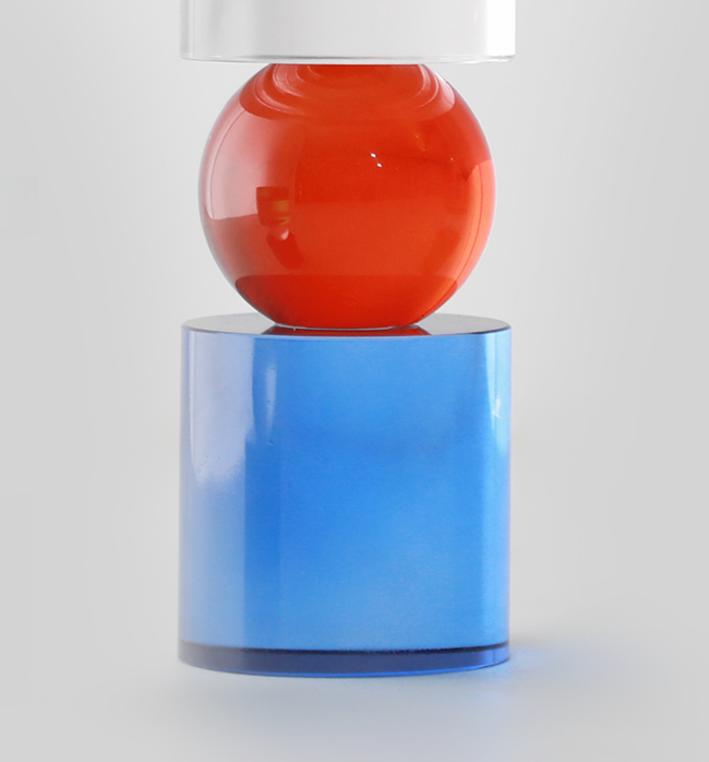 The McKenna Crystal Candle Holder - Large, Red