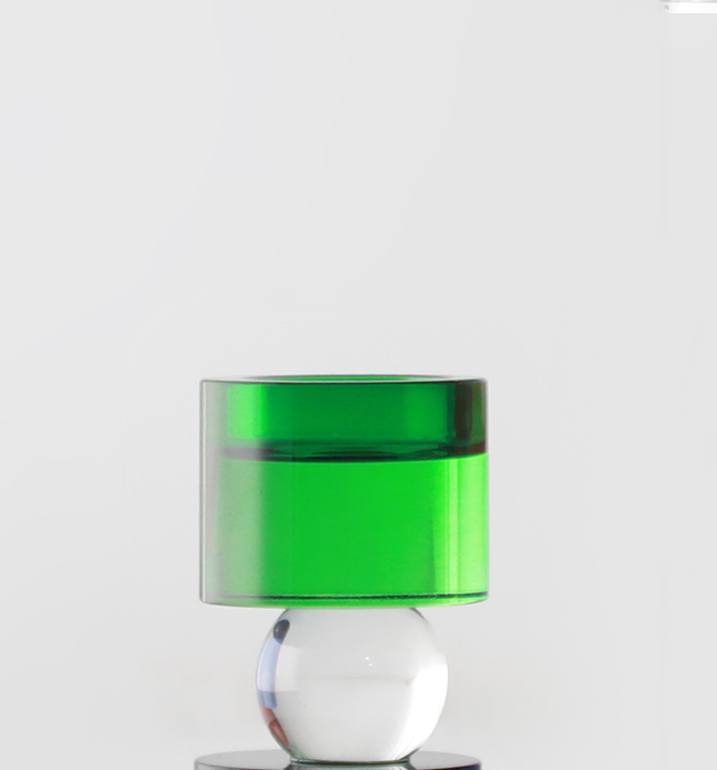 The McKenna Crystal Candle Holder - Small, Green