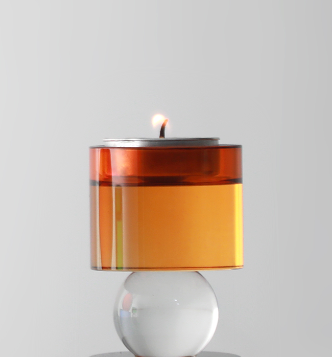 The McKenna Crystal Candle Holder Medium - Yellow