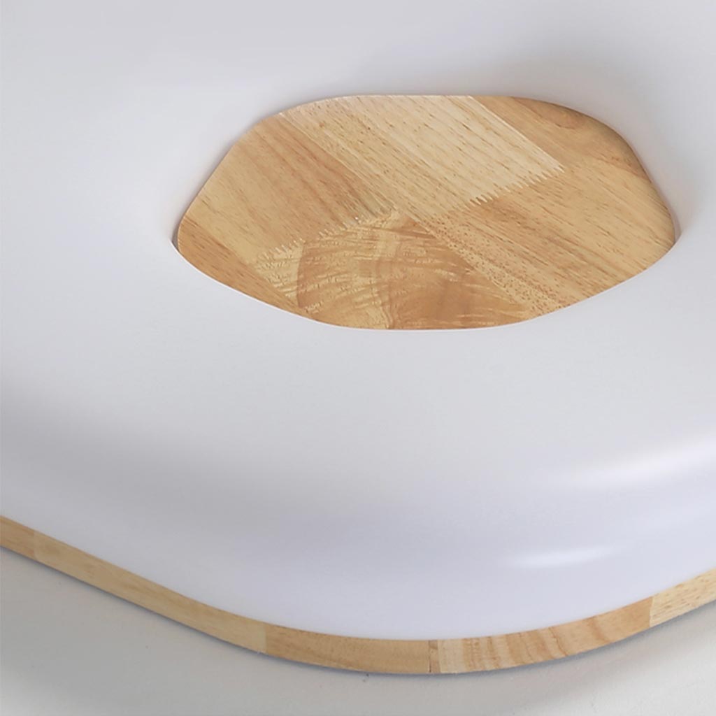 Flush Mount Ceiling Light White Artistic Flower, Wood and Acrylic