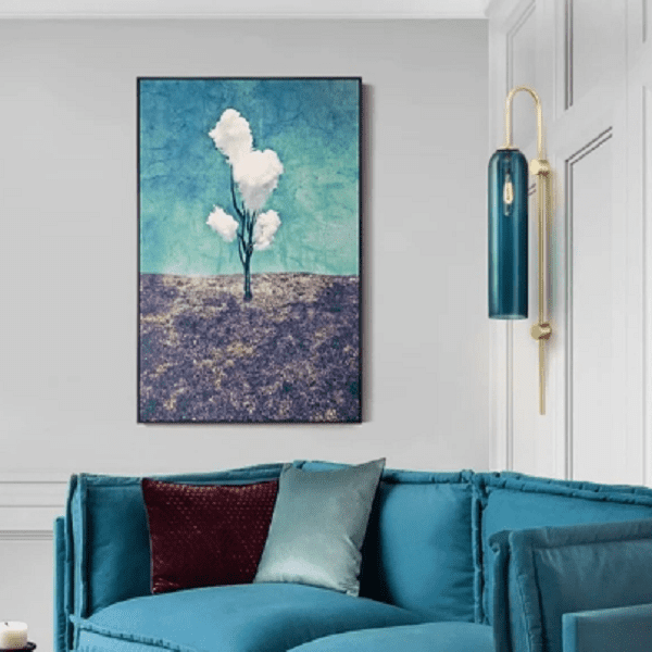 Ashley - Blue And White Glass Tube Wall Sconce Light