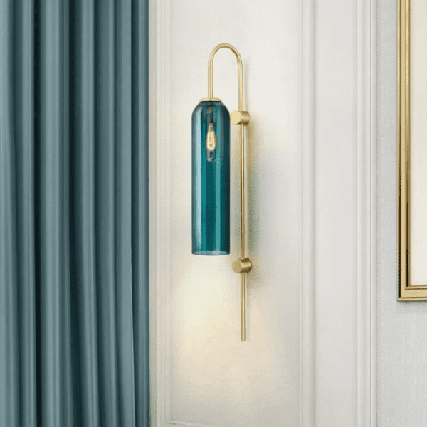 Ashley - Blue And White Glass Tube Wall Sconce Light