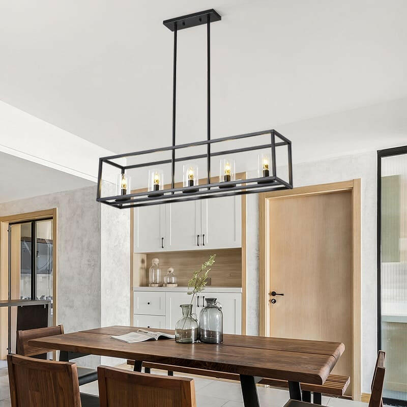 Aslan - 5-Light Linear Rectangular Pendant Light