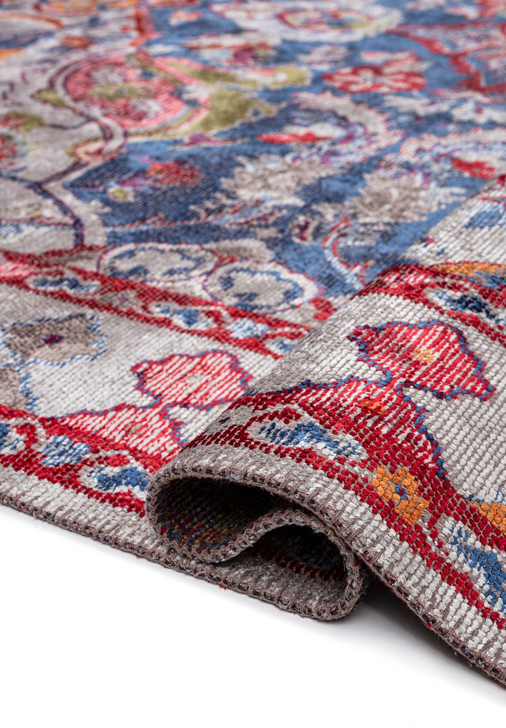 Bastille Navy Blue - Red Rug