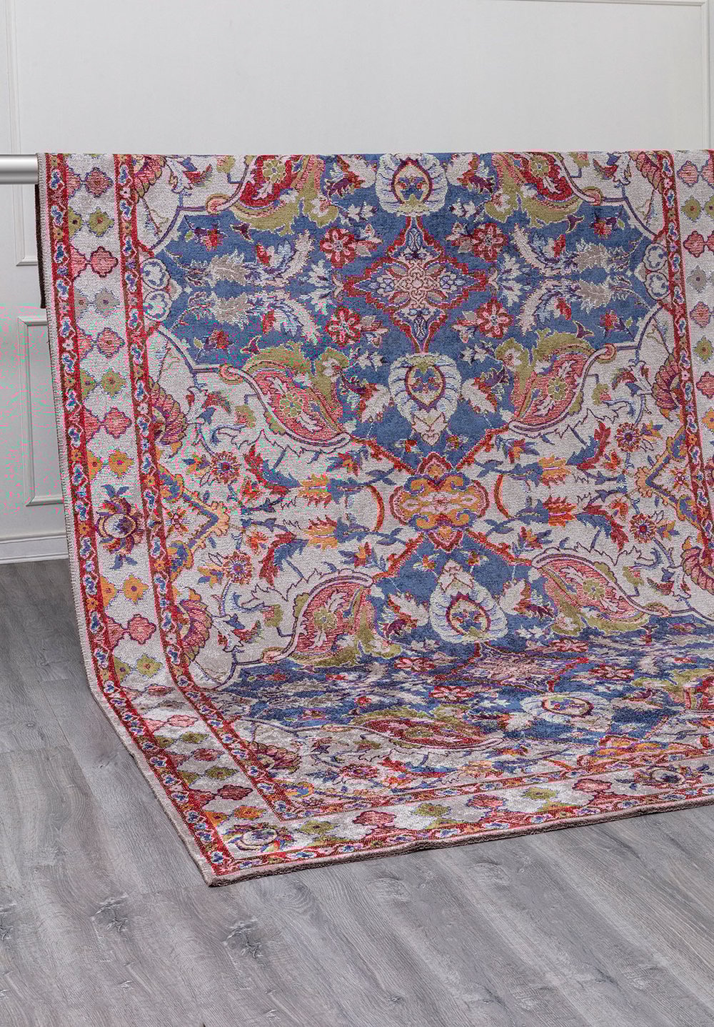 Bastille Navy Blue - Red Rug