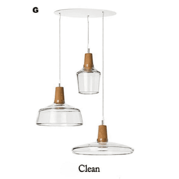 Bentte - Glass With Wooden Top Light