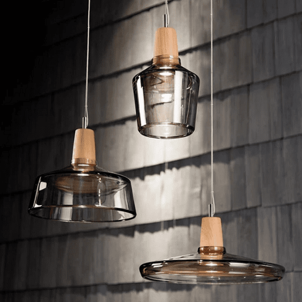 Bentte - Glass With Wooden Top Light
