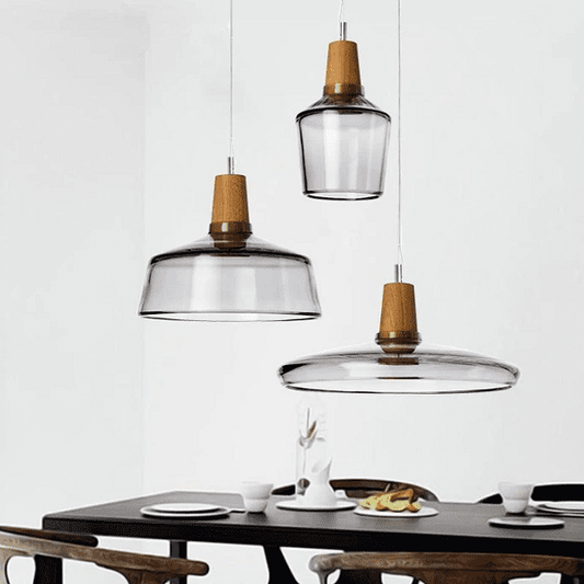 Bentte - Glass With Wooden Top Light