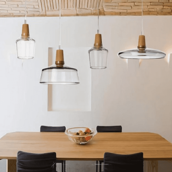 Bentte - Glass With Wooden Top Light