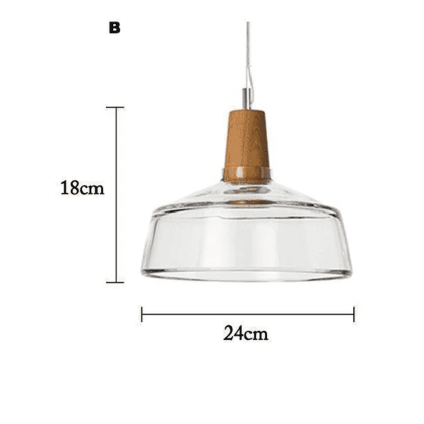 Bentte - Glass With Wooden Top Light