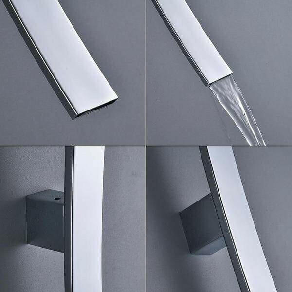 Bianca - Chrome Wall Mounted Waterfall Spout Bathroom Faucet