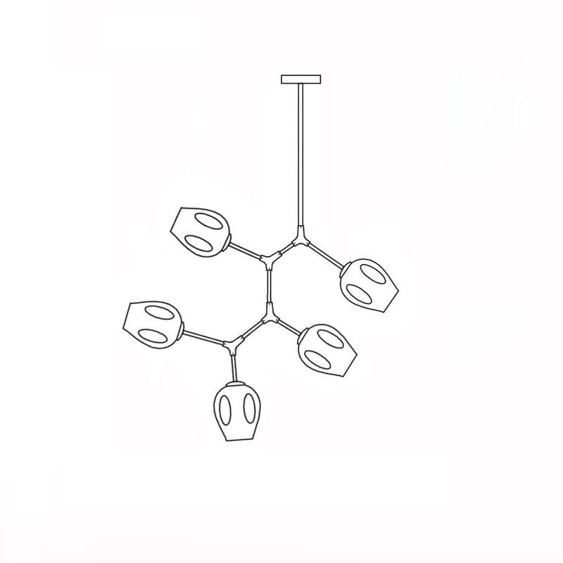 Perry Globe Vertical Chandelier