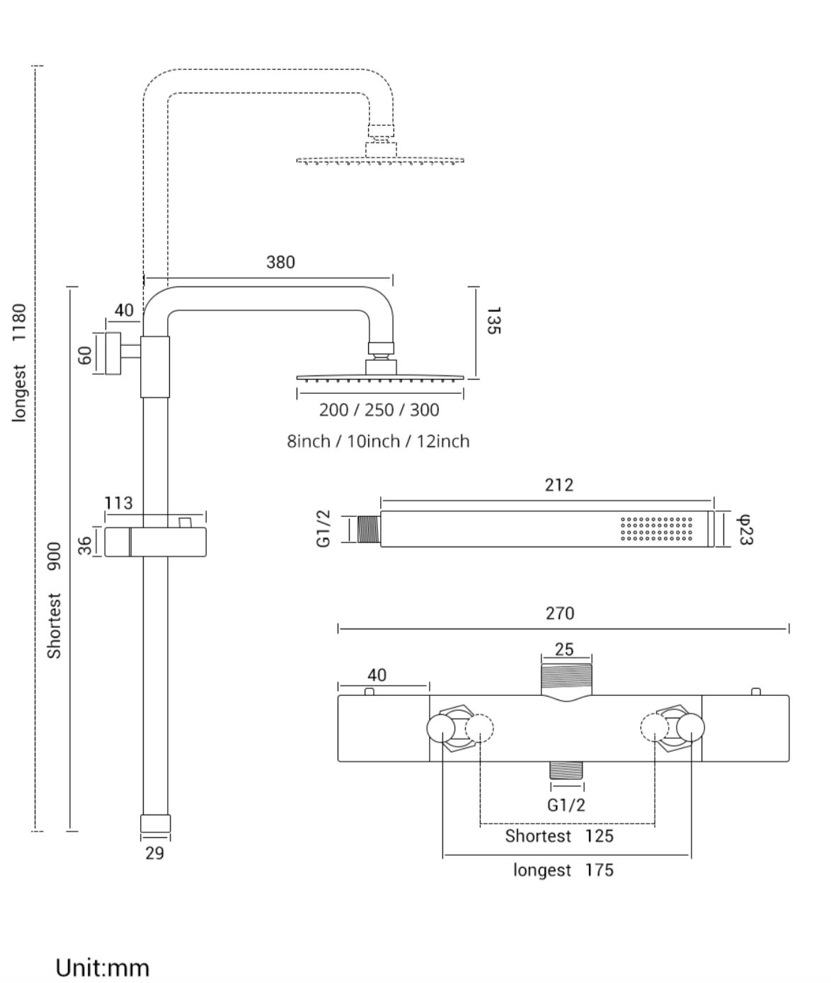 Saija Luxurious Rainfall Shower Set