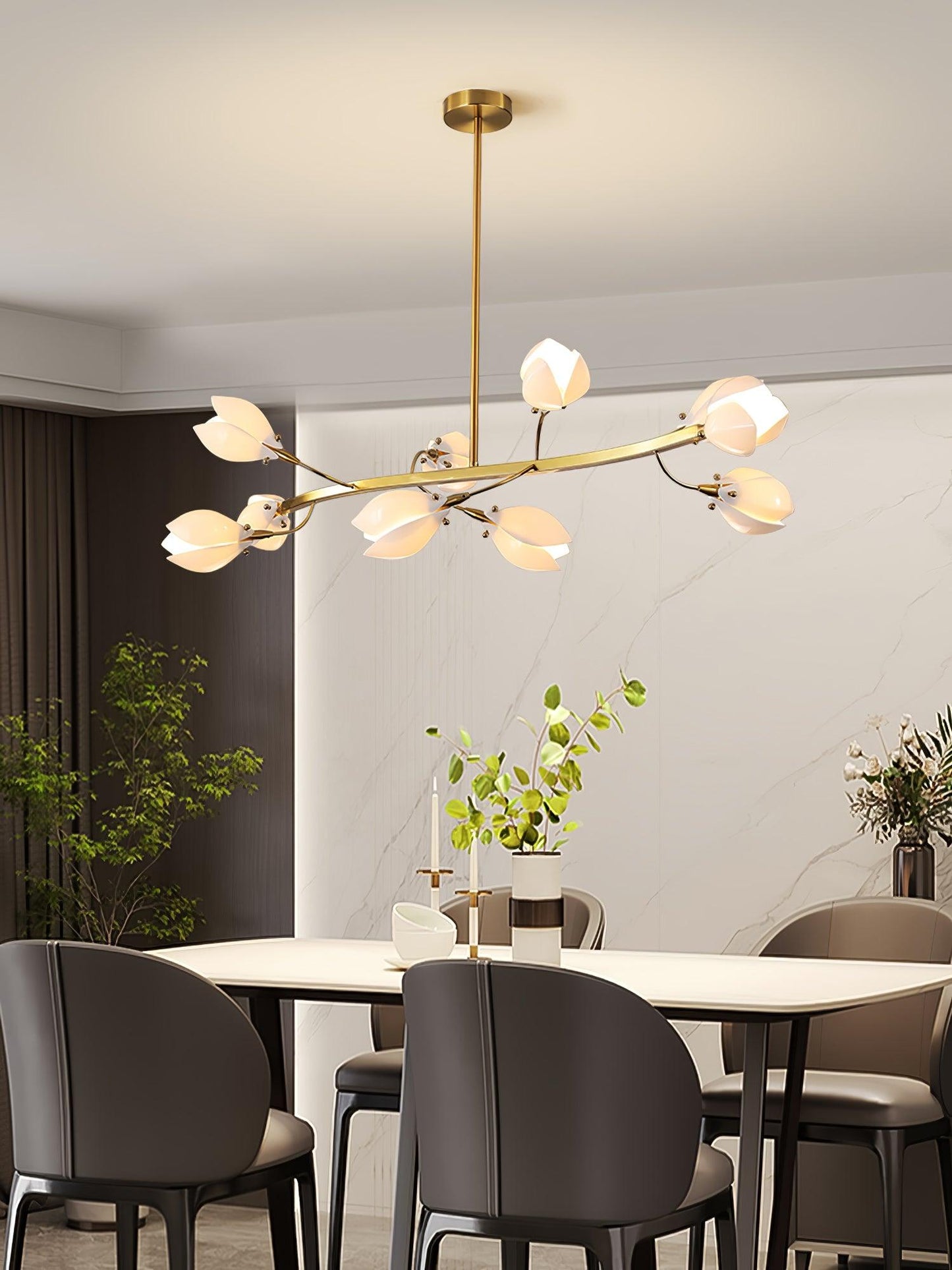 Porcelain Magnolia Elegant Chandelier