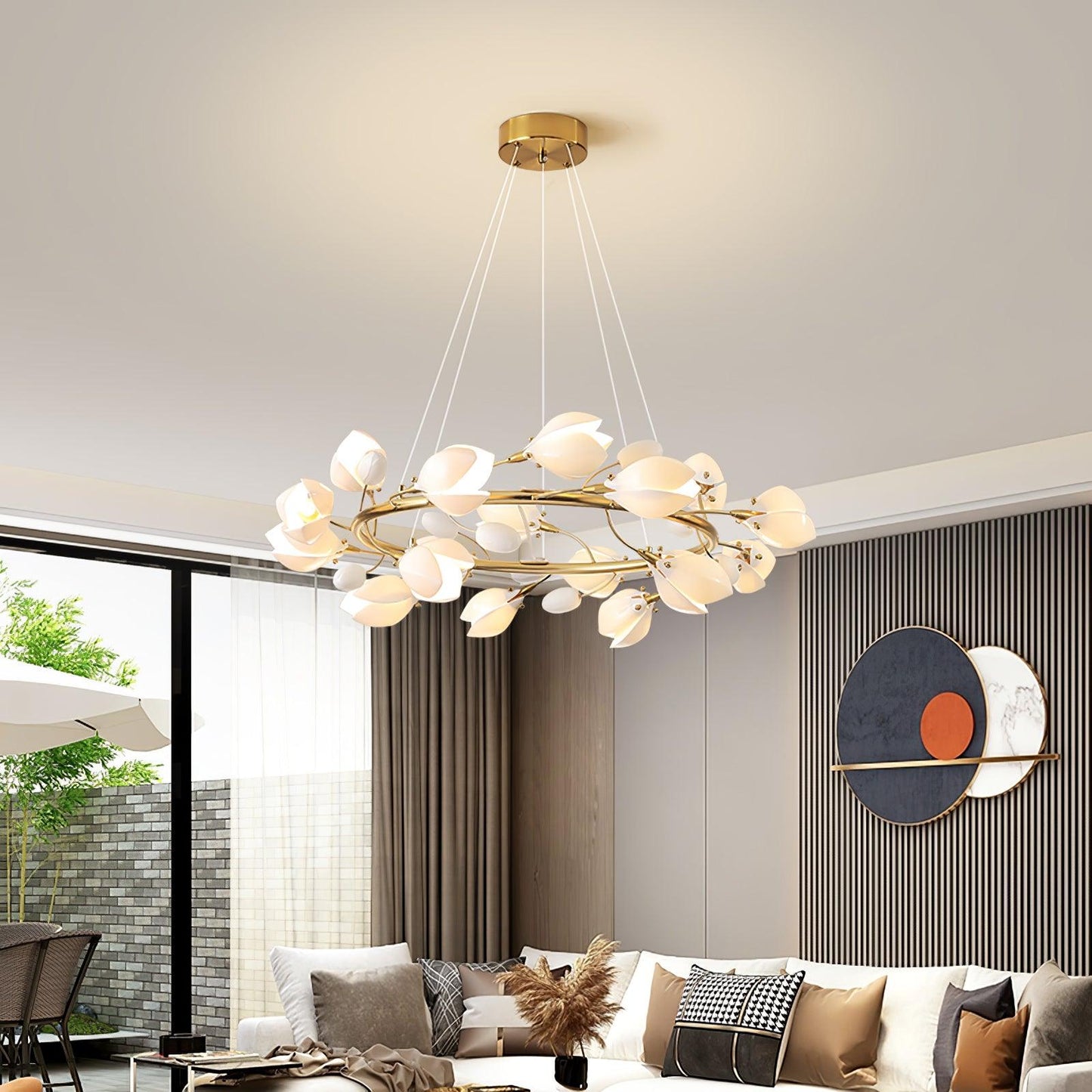 Porcelain Magnolia Elegant Chandelier